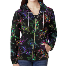 Load image into Gallery viewer, Floral Elk All Over Print Full Zip Hoodie for Women (Model H14) All Over Print Full Zip Hoodie for Women (H14) e-joyer 
