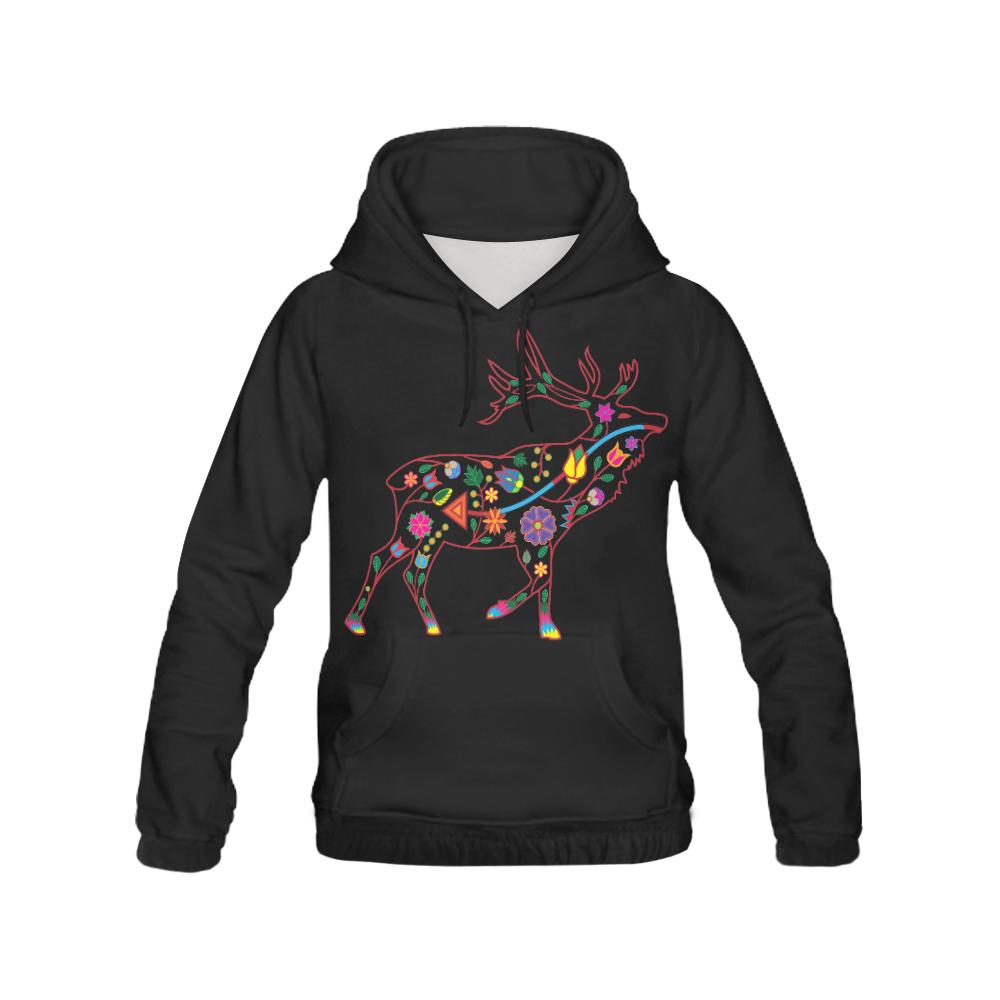 Floral Elk All Over Print Hoodie for Men (USA Size) (Model H13) All Over Print Hoodie for Men (H13) e-joyer 