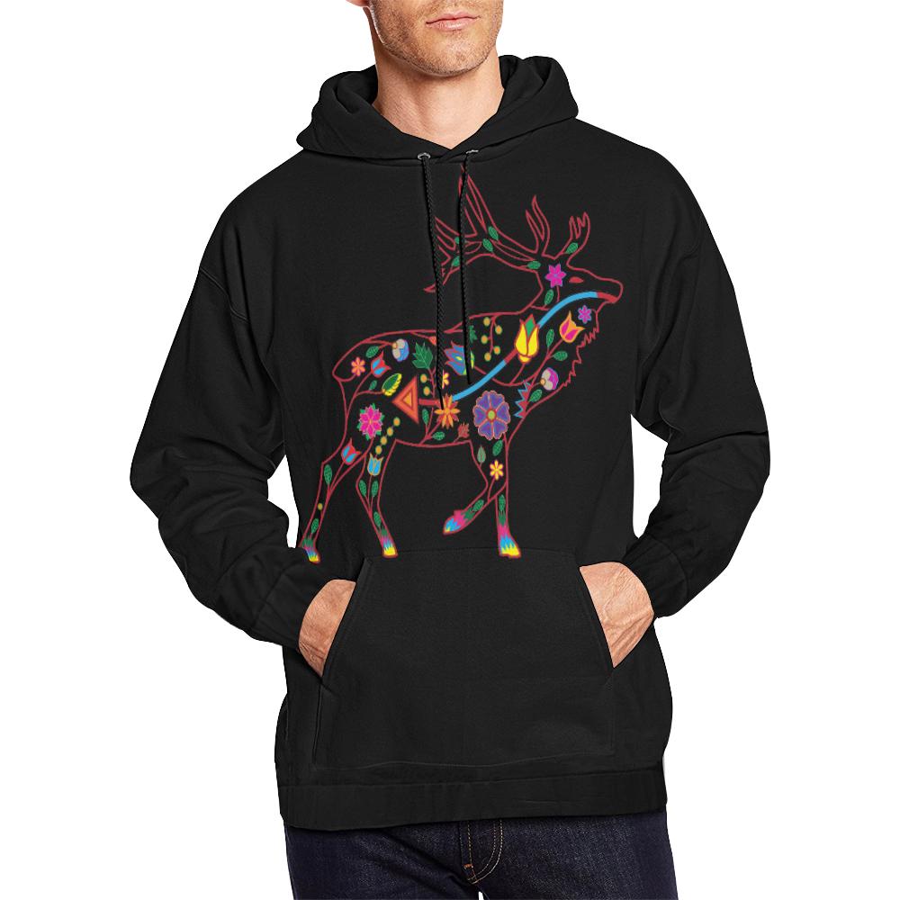 Floral Elk All Over Print Hoodie for Men (USA Size) (Model H13) All Over Print Hoodie for Men (H13) e-joyer 