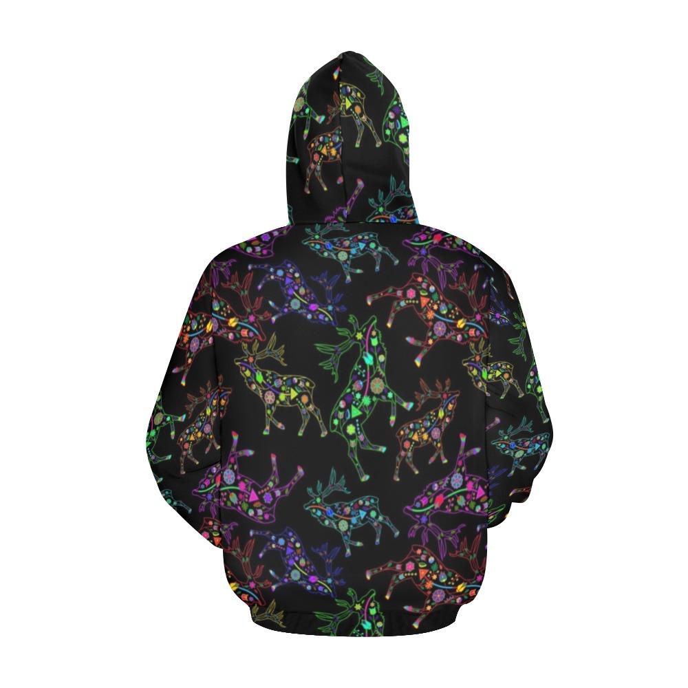 Floral Elk All Over Print Hoodie for Men (USA Size) (Model H13) All Over Print Hoodie for Men (H13) e-joyer 
