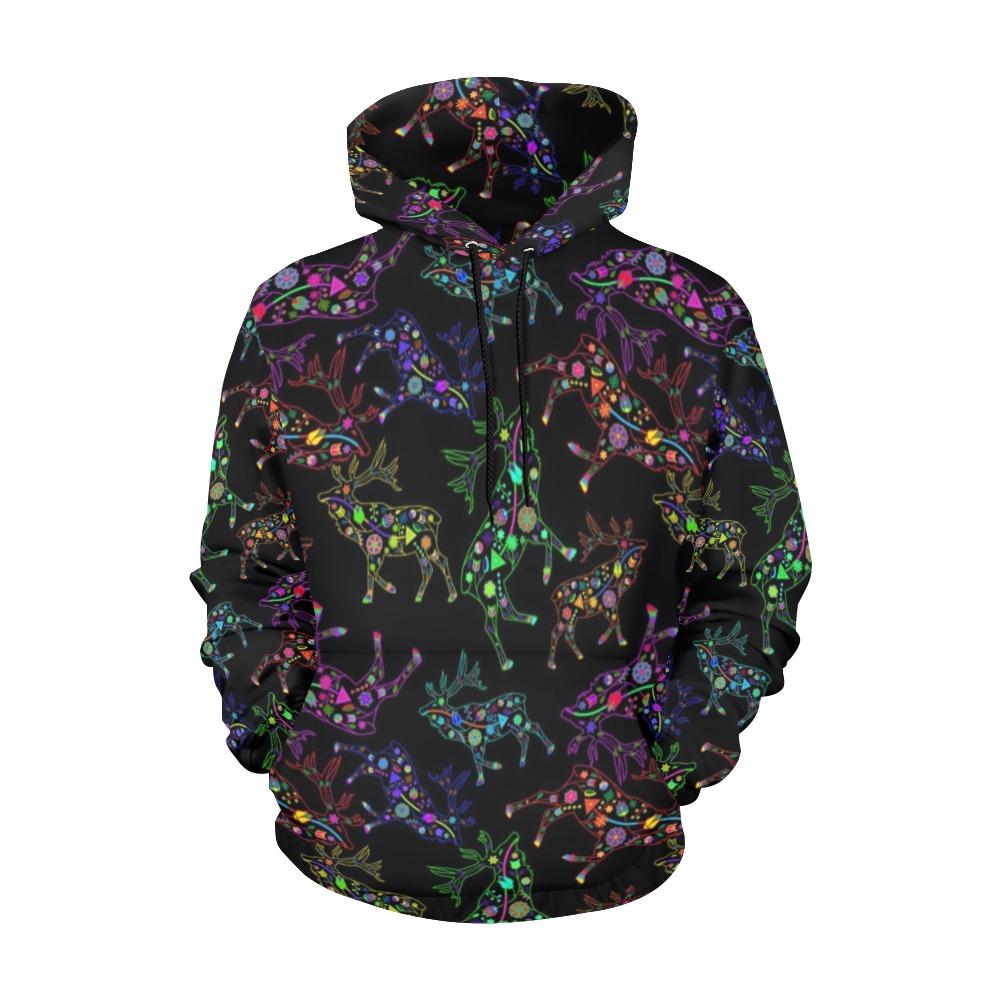 Floral Elk All Over Print Hoodie for Women (USA Size) (Model H13) All Over Print Hoodie for Women (H13) e-joyer 