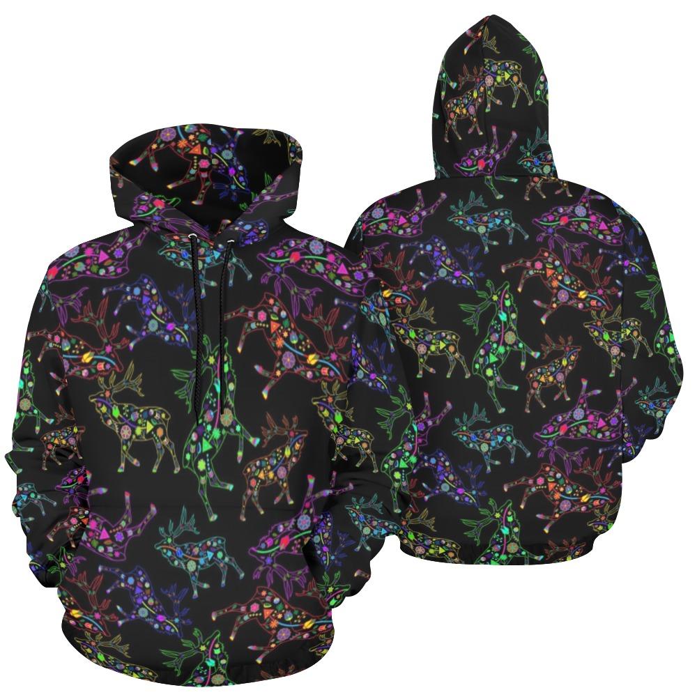 Floral Elk All Over Print Hoodie for Women (USA Size) (Model H13) All Over Print Hoodie for Women (H13) e-joyer 