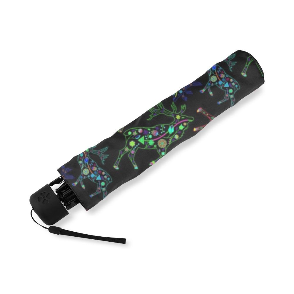 Floral Elk Foldable Umbrella (Model U01) Foldable Umbrella e-joyer 