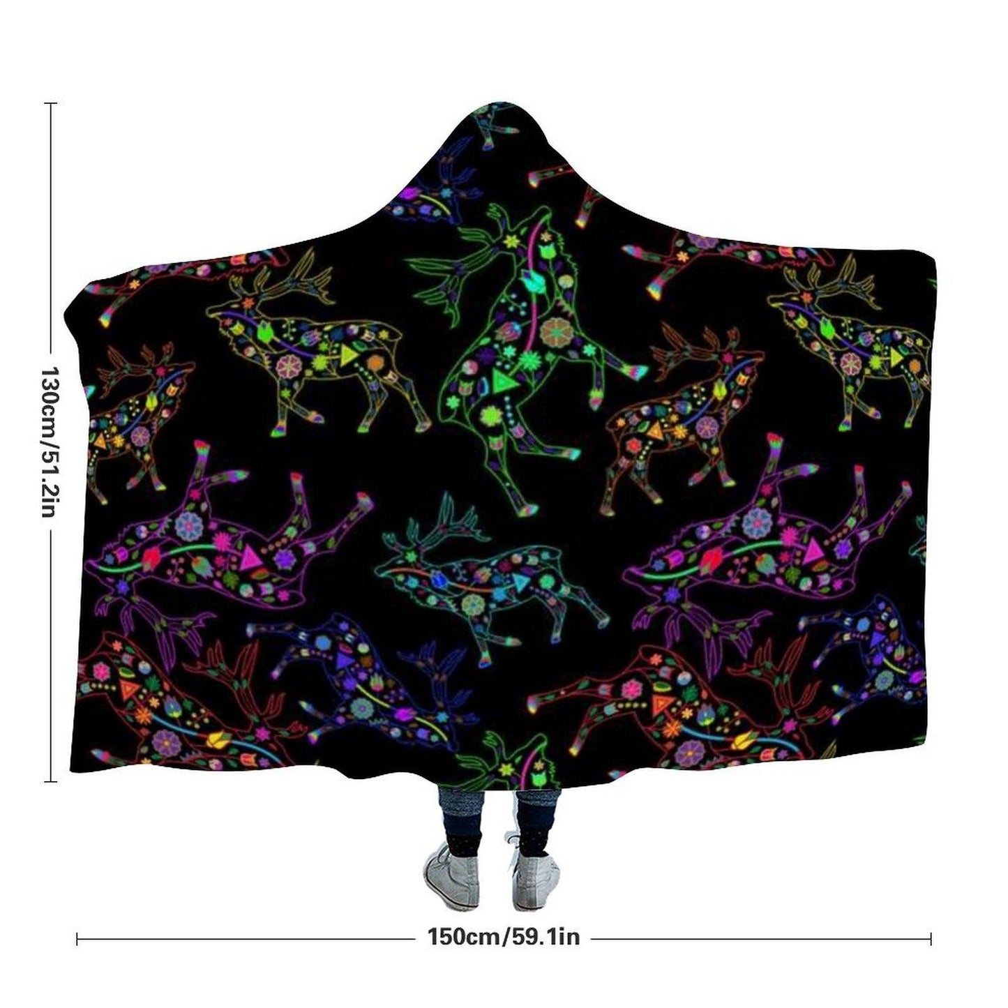 Floral Elk Hooded Blanket 49 Dzine 