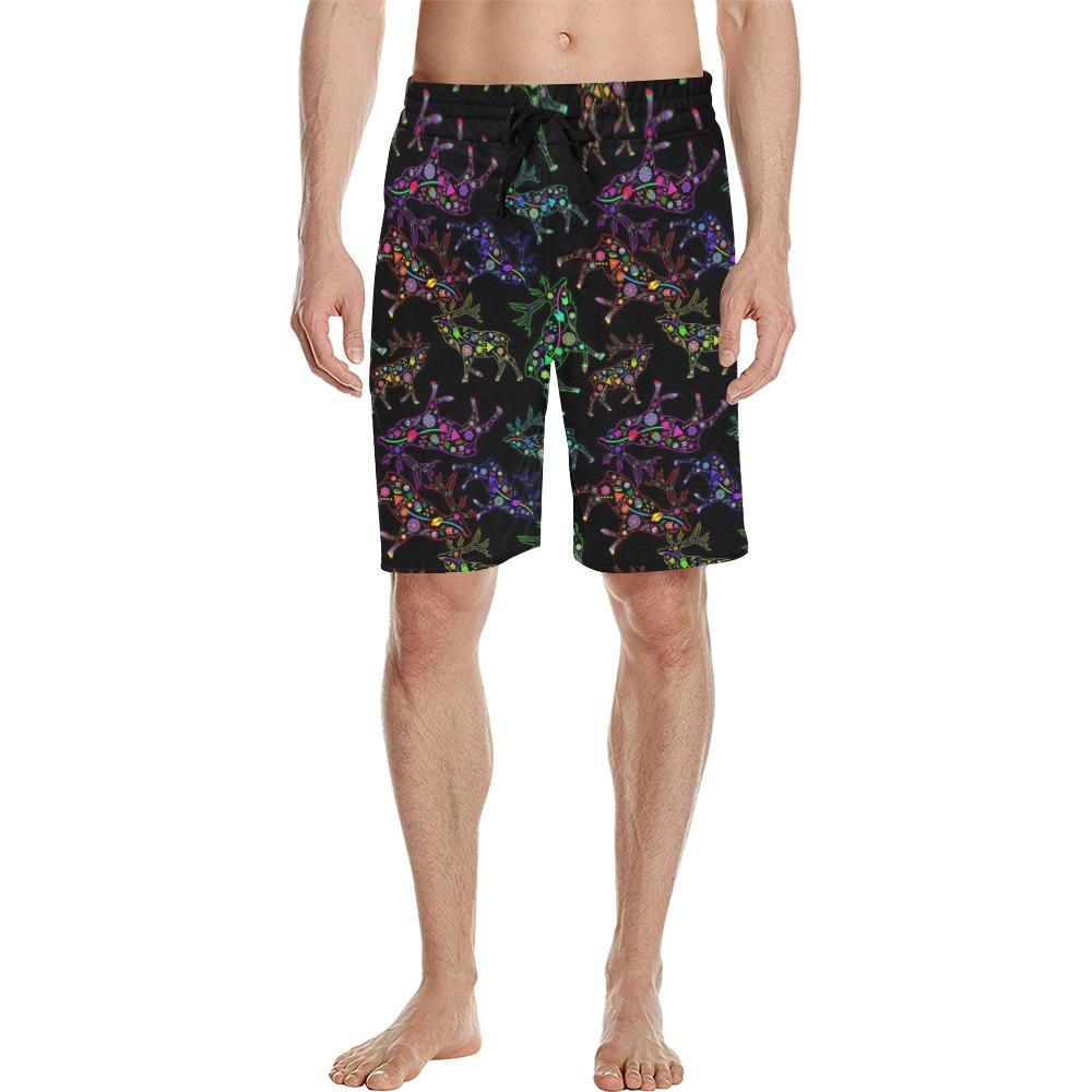 Floral Elk Men's All Over Print Casual Shorts (Model L23) Men's Casual Shorts (L23) e-joyer 