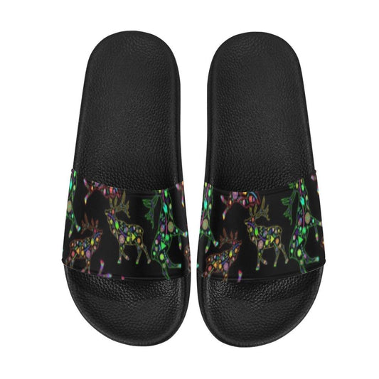 Floral Elk Men's Slide Sandals (Model 057) Men's Slide Sandals (057) e-joyer 