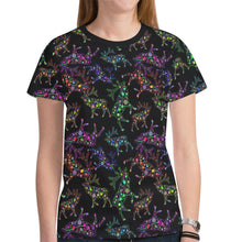 Load image into Gallery viewer, Floral Elk New All Over Print T-shirt for Women (Model T45) tshirt e-joyer 
