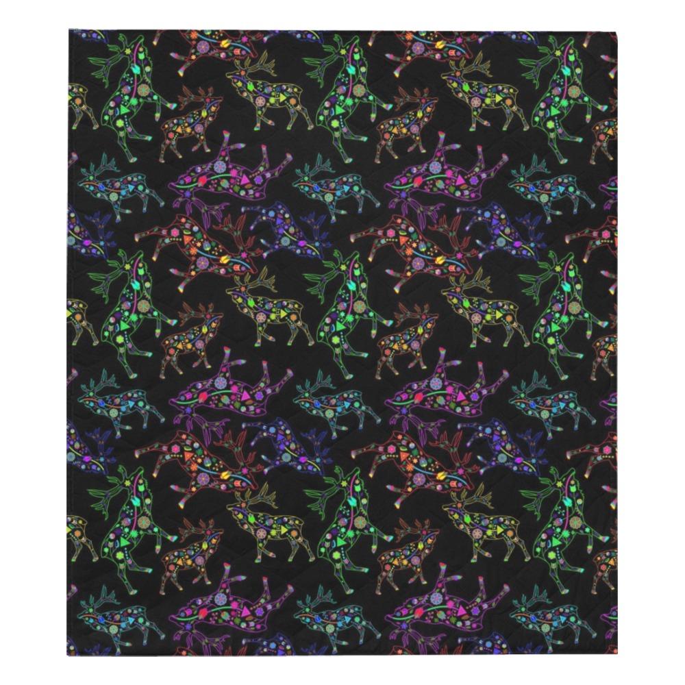 Floral Elk Quilt 70"x80" Quilt 70"x80" e-joyer 