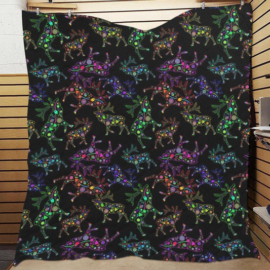 Floral Elk Quilt 70"x80" Quilt 70"x80" e-joyer 