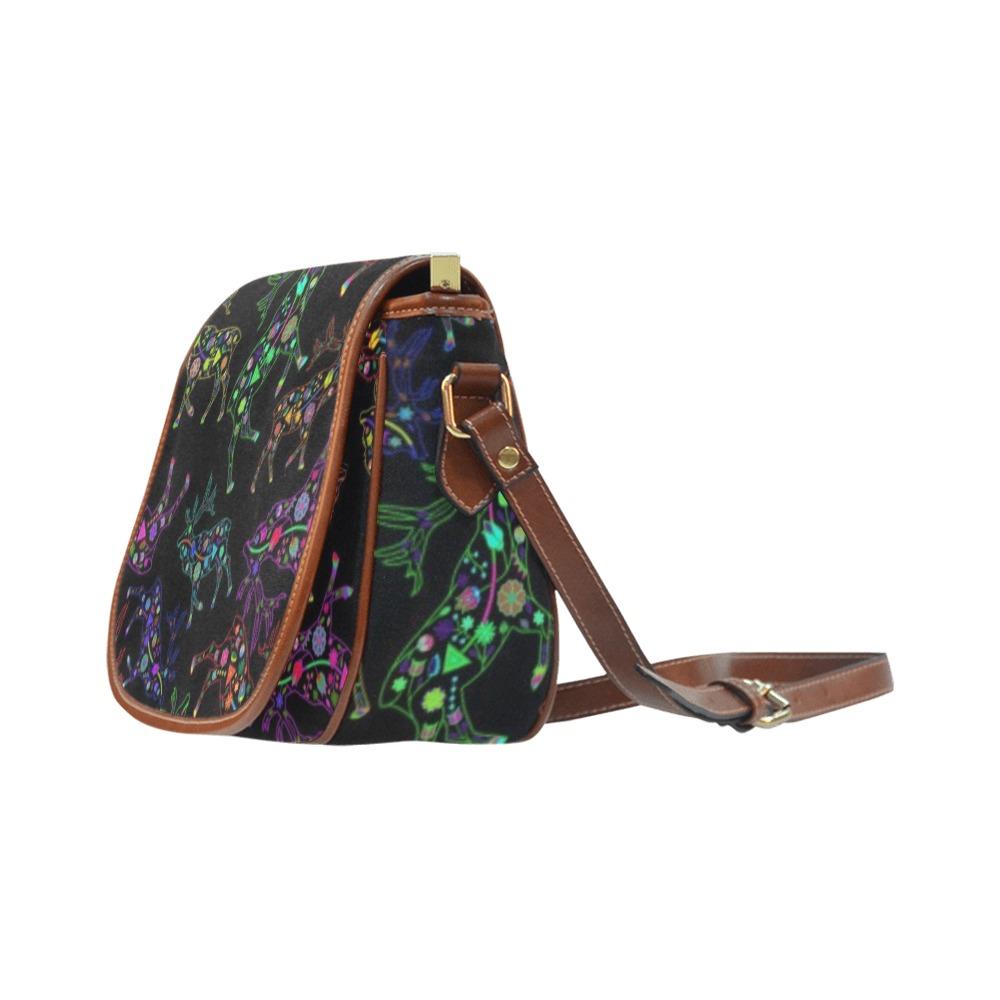 Floral Elk Saddle Bag/Large (Model 1649) bag e-joyer 