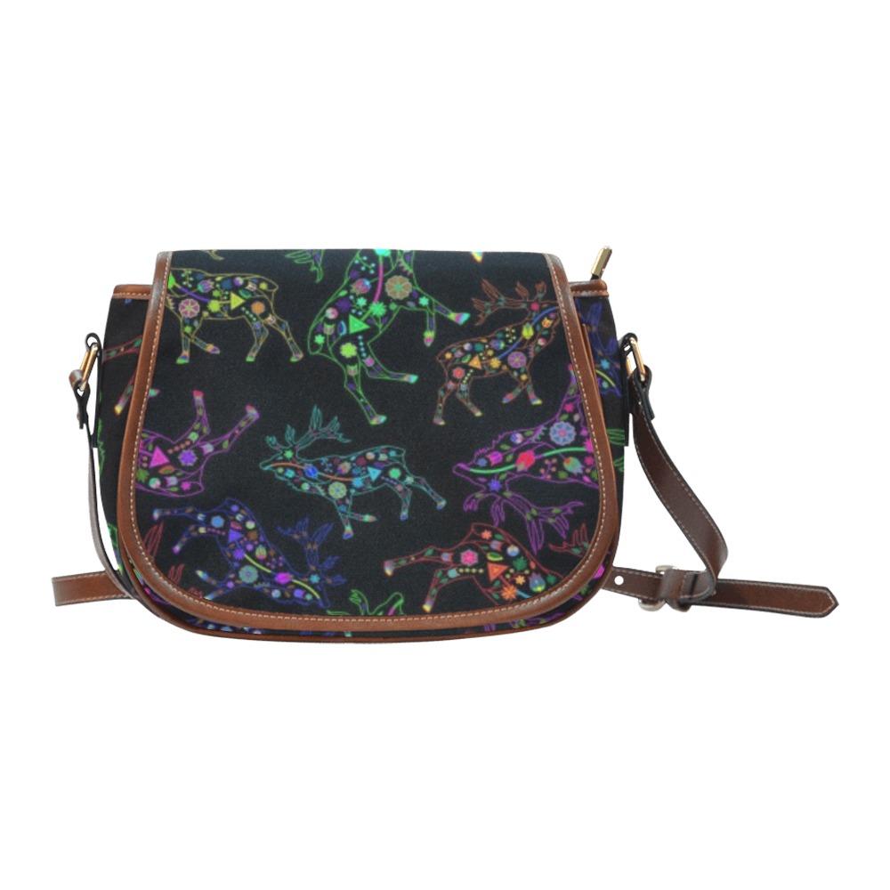 Floral Elk Saddle Bag/Large (Model 1649) bag e-joyer 