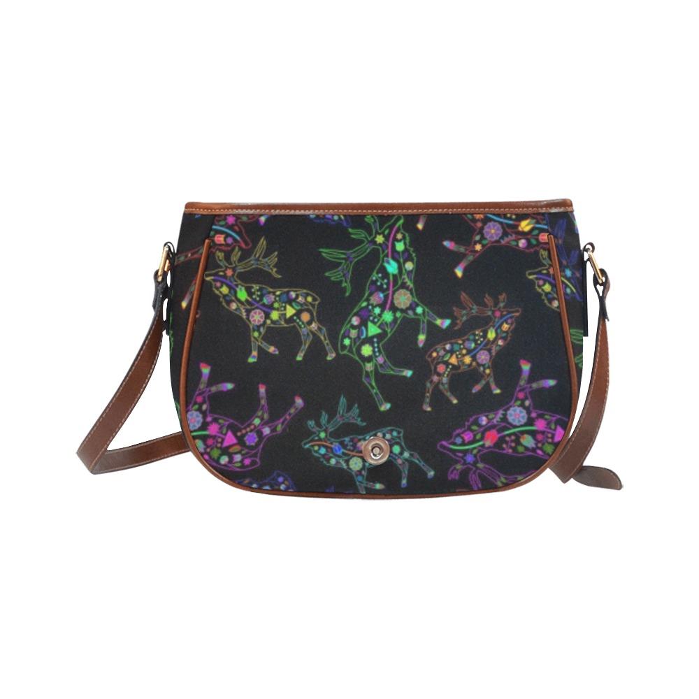 Floral Elk Saddle Bag/Large (Model 1649) bag e-joyer 