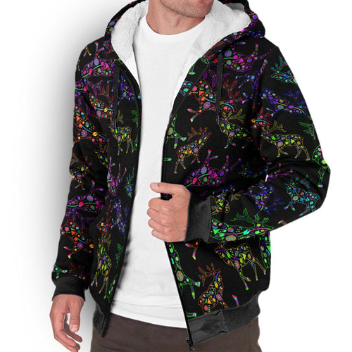 Floral Elk Sherpa Hoodie hoodie Herman 