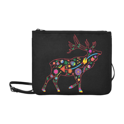 Floral Elk Slim Clutch Bag (Model 1668) Slim Clutch Bags (1668) e-joyer 