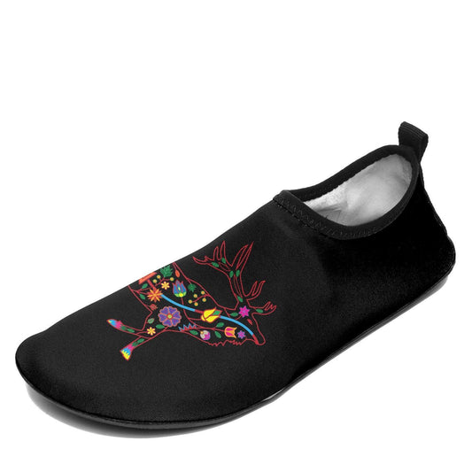 Floral Elk Sockamoccs Kid's Slip On Shoes 49 Dzine 