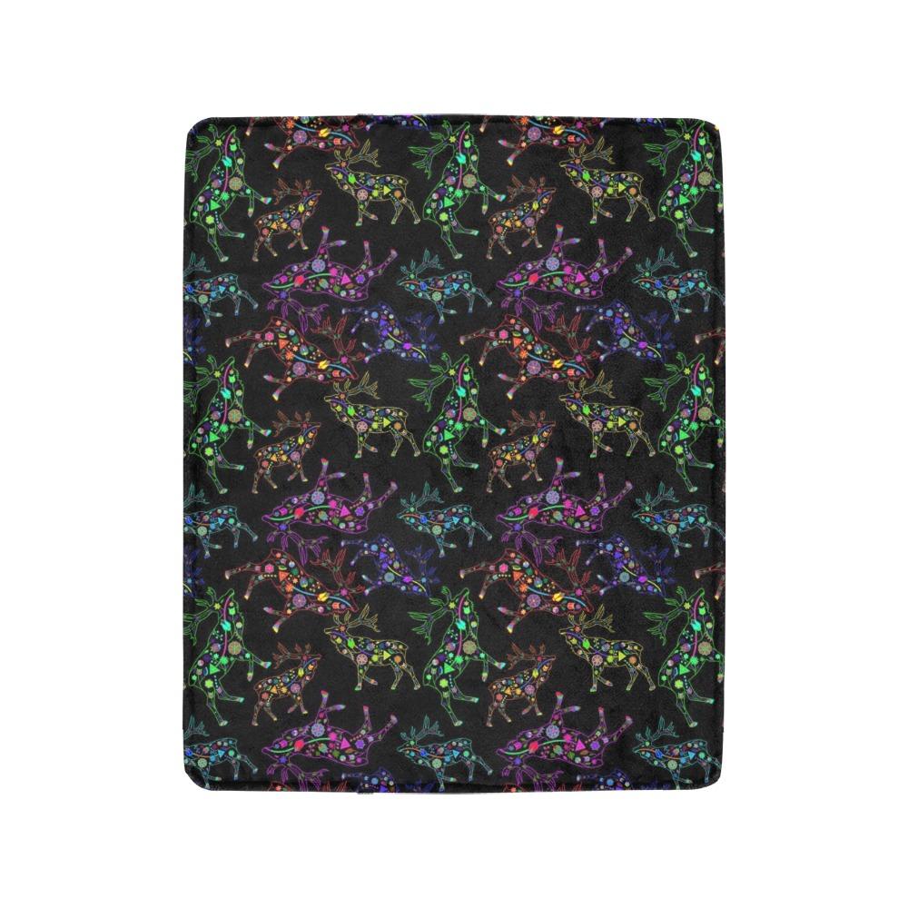 Floral Elk Ultra-Soft Micro Fleece Blanket 40"x50" Ultra-Soft Blanket 40''x50'' e-joyer 