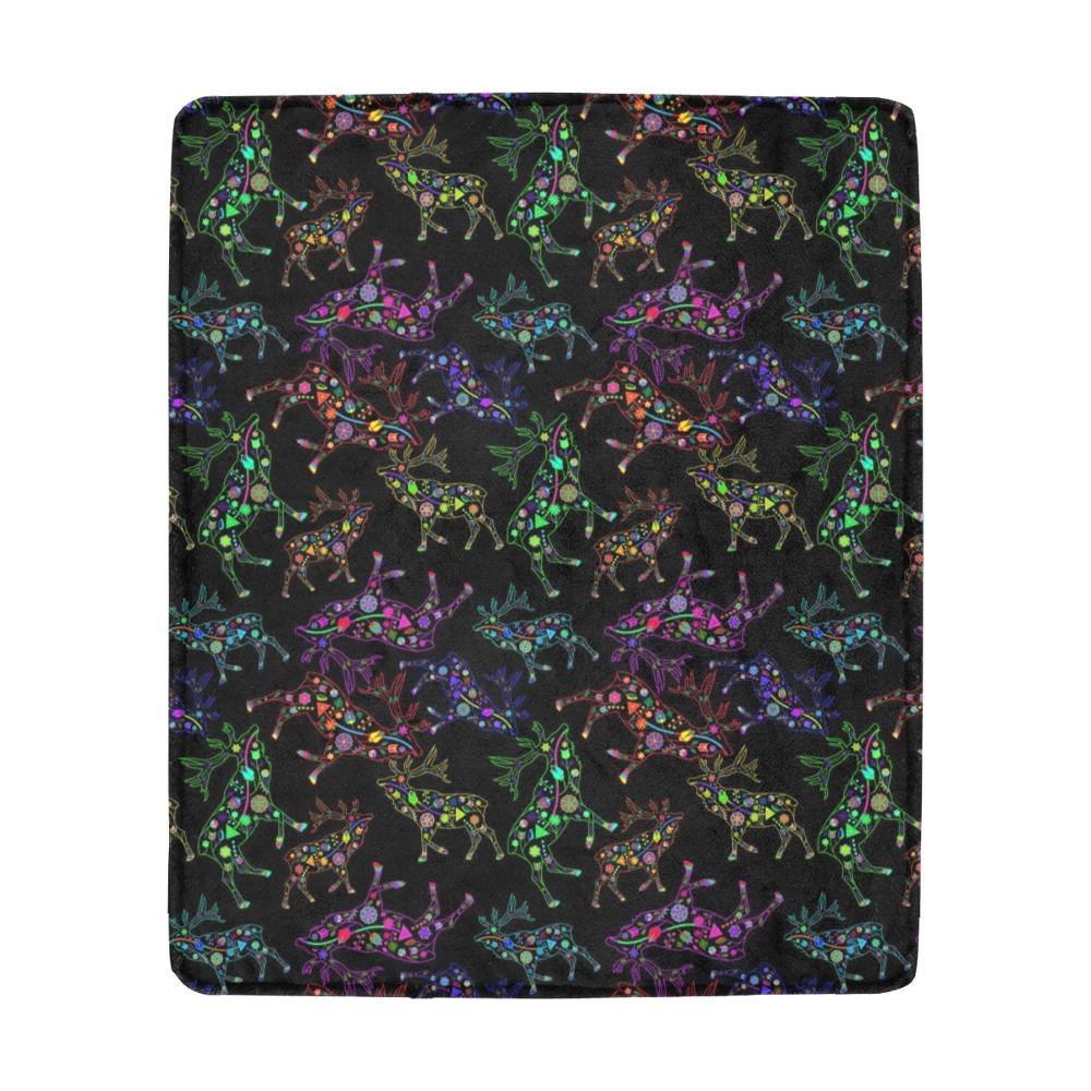 Floral Elk Ultra-Soft Micro Fleece Blanket 50"x60" Ultra-Soft Blanket 50''x60'' e-joyer 