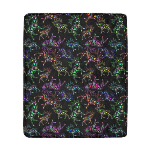 Floral Elk Ultra-Soft Micro Fleece Blanket 50