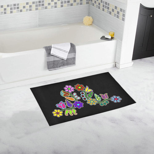 Floral Generations on Black Bath Rug 16''x 28'' Bath Rug 16''x 28'' e-joyer 