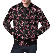 Load image into Gallery viewer, Floral Green Black All Over Print Bomber Jacket for Men (Model H19) Jacket e-joyer 
