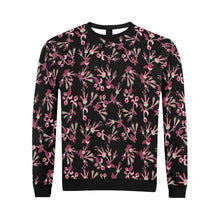 Load image into Gallery viewer, Floral Green Black All Over Print Crewneck Sweatshirt for Men (Model H18) shirt e-joyer 
