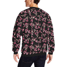 Load image into Gallery viewer, Floral Green Black All Over Print Crewneck Sweatshirt for Men (Model H18) shirt e-joyer 
