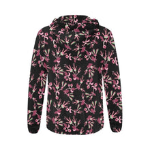 Load image into Gallery viewer, Floral Green Black All Over Print Full Zip Hoodie for Women (Model H14) All Over Print Full Zip Hoodie for Women (H14) e-joyer 

