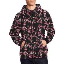 Load image into Gallery viewer, Floral Green Black All Over Print Hoodie for Men (USA Size) (Model H13) All Over Print Hoodie for Men (H13) e-joyer 
