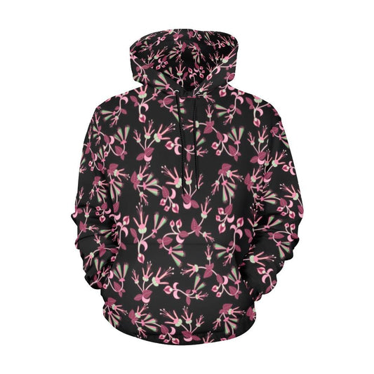 Floral Green Black All Over Print Hoodie for Men (USA Size) (Model H13) All Over Print Hoodie for Men (H13) e-joyer 