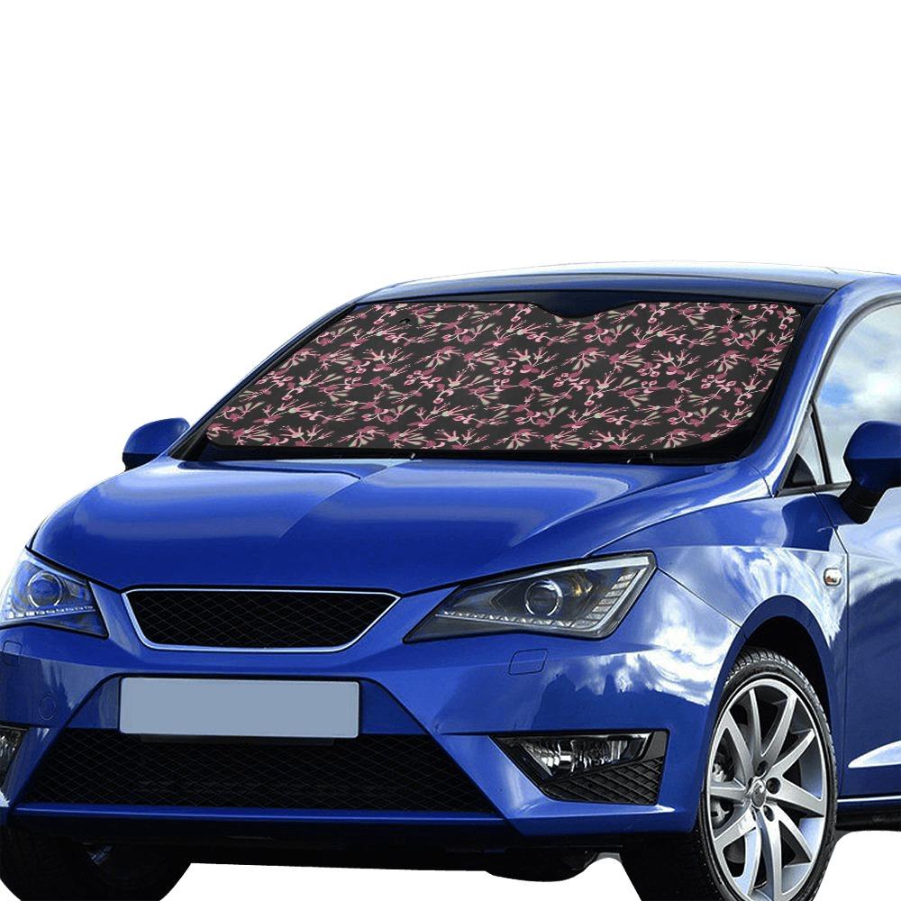 Floral Green Black Car Sun Shade by 49 Dzine (image 3)