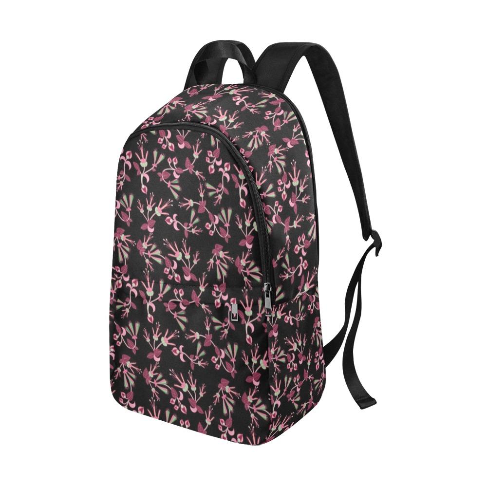 Floral Green Black Fabric Backpack for Adult (Model 1659) Casual Backpack for Adult (1659) e-joyer 