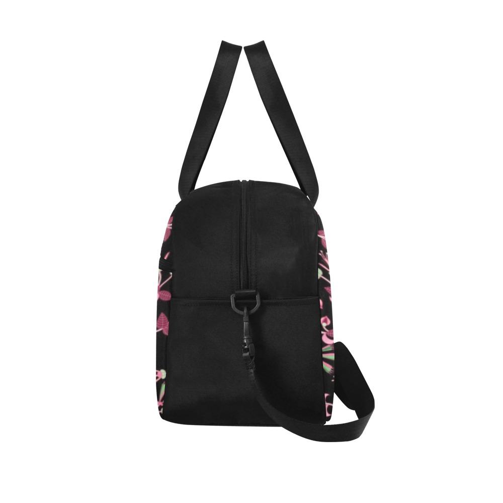 Floral Green Black Fitness Handbag (Model 1671) Fitness Handbag (1671) e-joyer 