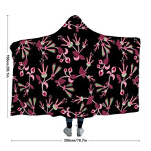 Load image into Gallery viewer, Floral Green Black Hooded Blanket blanket 49 Dzine 
