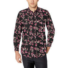 Load image into Gallery viewer, Floral Green Black Men&#39;s All Over Print Casual Dress Shirt (Model T61) Men&#39;s Dress Shirt (T61) e-joyer 
