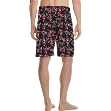 Load image into Gallery viewer, Floral Green Black Men&#39;s All Over Print Casual Shorts (Model L23) Men&#39;s Casual Shorts (L23) e-joyer 
