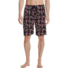 Load image into Gallery viewer, Floral Green Black Men&#39;s All Over Print Casual Shorts (Model L23) Men&#39;s Casual Shorts (L23) e-joyer 
