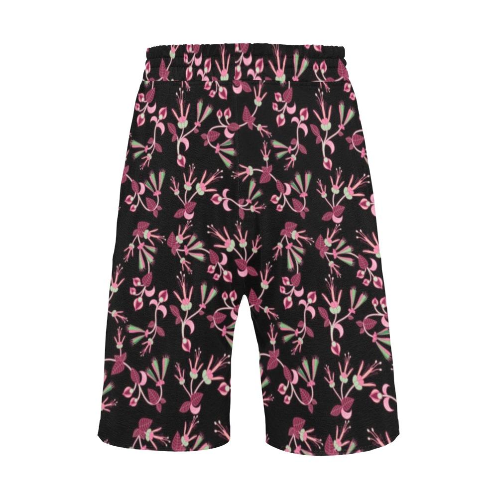 Floral Green Black Men's All Over Print Casual Shorts (Model L23) Men's Casual Shorts (L23) e-joyer 