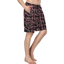 Load image into Gallery viewer, Floral Green Black Men&#39;s All Over Print Casual Shorts (Model L23) Men&#39;s Casual Shorts (L23) e-joyer 
