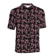 Load image into Gallery viewer, Floral Green Black Men&#39;s All Over Print Polo Shirt (Model T55) Men&#39;s Polo Shirt (Model T55) e-joyer 
