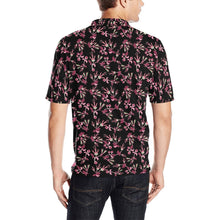 Load image into Gallery viewer, Floral Green Black Men&#39;s All Over Print Polo Shirt (Model T55) Men&#39;s Polo Shirt (Model T55) e-joyer 
