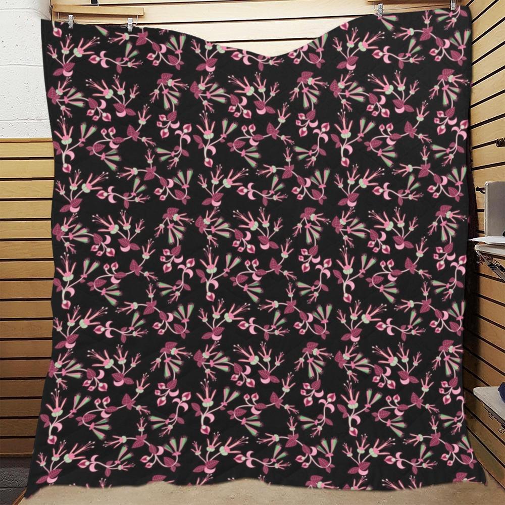 Floral Green Black Quilt 70"x80" Quilt 70"x80" e-joyer 