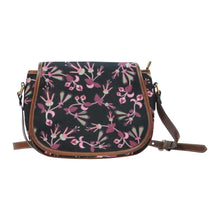 Load image into Gallery viewer, Floral Green Black Saddle Bag/Small (Model 1649) Full Customization Saddle Bag/Small (Full Customization) e-joyer 
