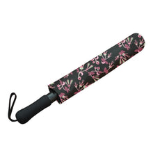 Load image into Gallery viewer, Floral Green Black Semi-Automatic Foldable Umbrella (Model U05) Semi-Automatic Foldable Umbrella e-joyer 
