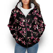 Load image into Gallery viewer, Floral Green Black Sherpa Hoodie hoodie Herman 
