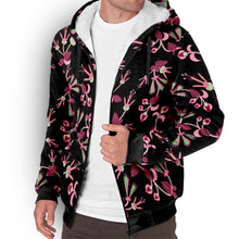 Load image into Gallery viewer, Floral Green Black Sherpa Hoodie hoodie Herman 
