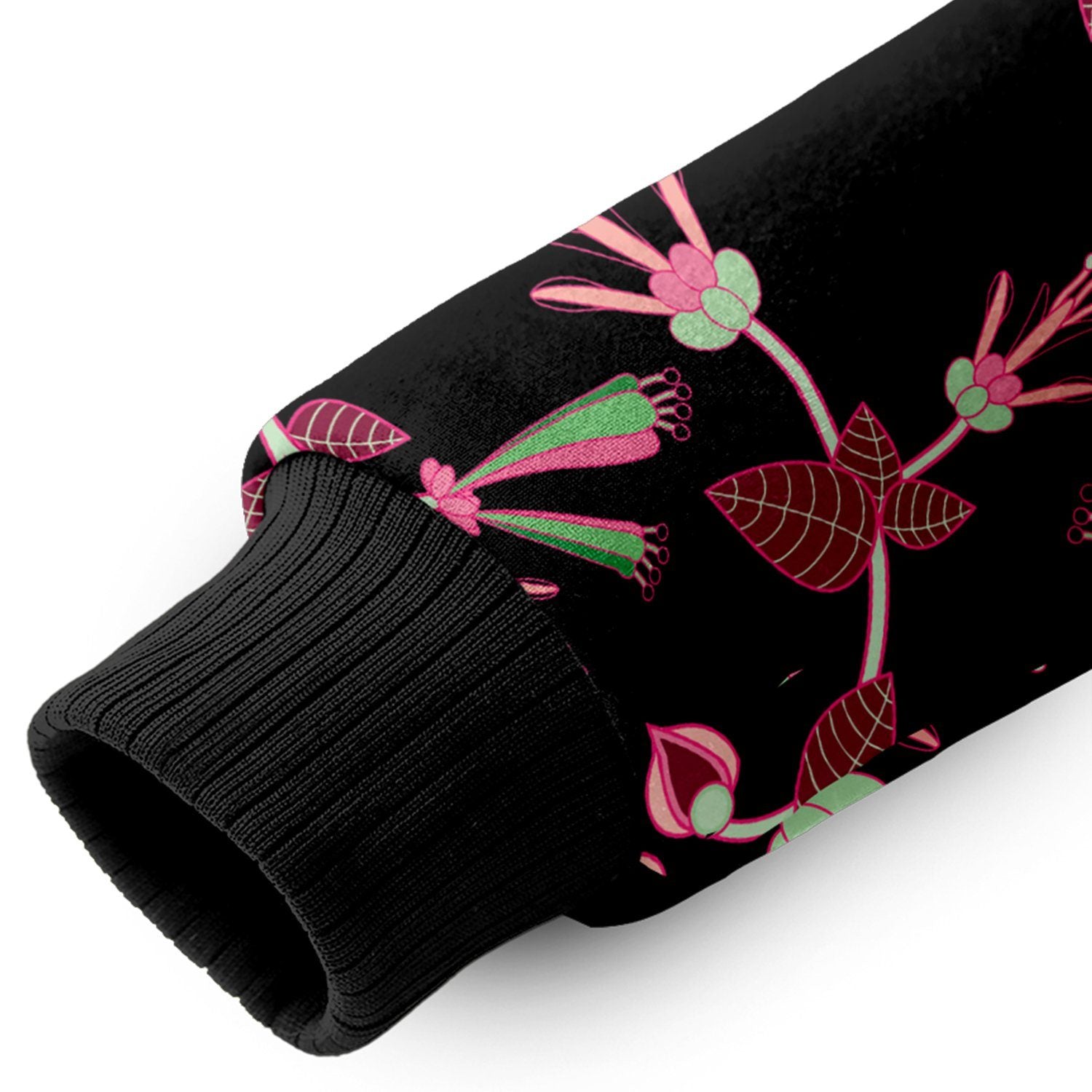 Floral Green Black Sherpa Hoodie hoodie Herman 