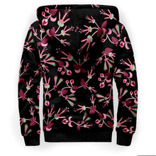 Load image into Gallery viewer, Floral Green Black Sherpa Hoodie hoodie Herman 
