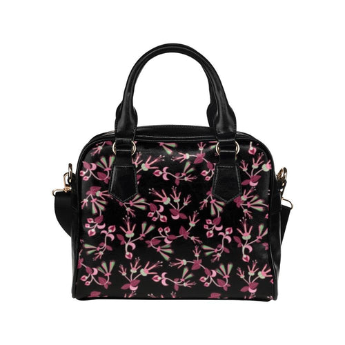 Floral Green Black Shoulder Handbag (Model 1634) Shoulder Handbags (1634) e-joyer 