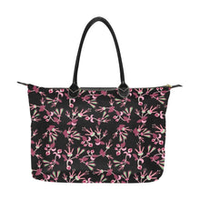 Load image into Gallery viewer, Floral Green Black Single-Shoulder Lady Handbag (Model 1714) bag e-joyer 
