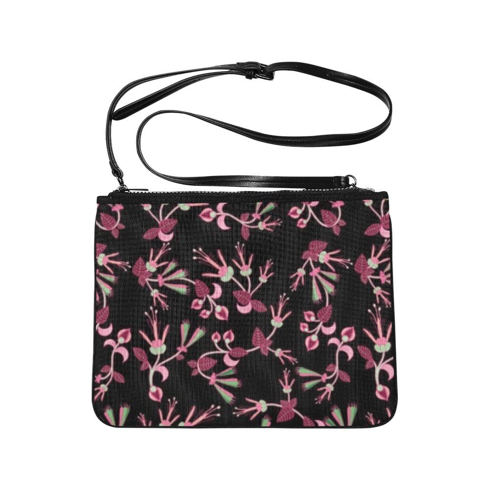 Floral Green Black Slim Clutch Bag (Model 1668) Slim Clutch Bags (1668) e-joyer 